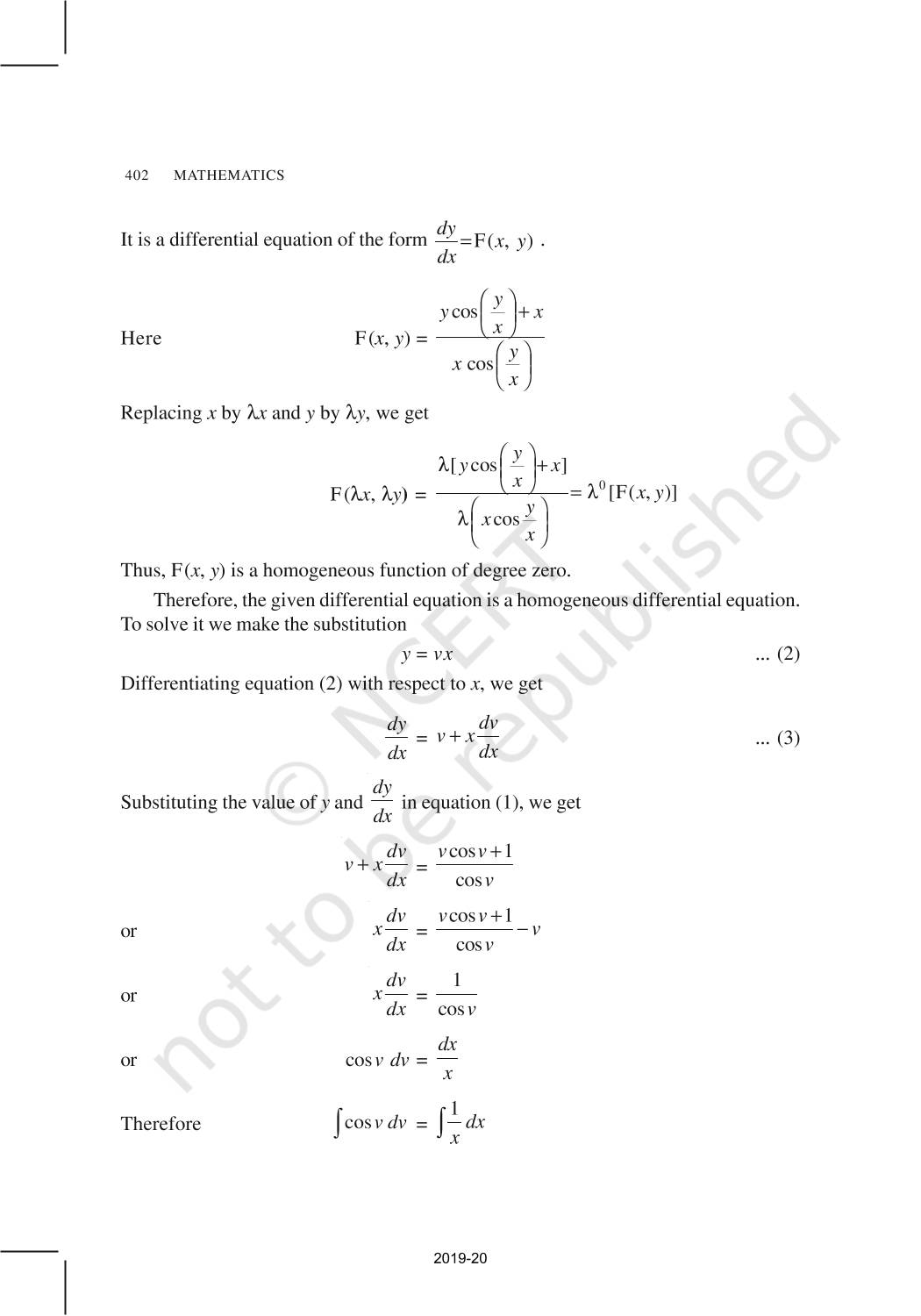 Differential Equations - NCERT Book Of Class 12 Mathematics Part II